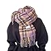 Womens Winter and Autumn Blanket Scarf Cashmere Feel Tassel Fashion Colorful Plaid Long Shawl Wrap Large Chunky Scarves (Purple, One Size)