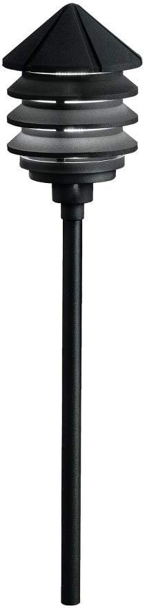 Kichler 15005BKT Six Groove Path & Spread 1-Light 12V, Textured Black