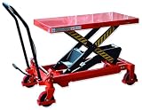 ⬆️ Mesa hidráulica CPE-1000 con capacidad de carga de 1000 kg, indicada para la elevación manual de materiales y mercancía pesada en almacenes, talleres y zonas de trabajo profesional.