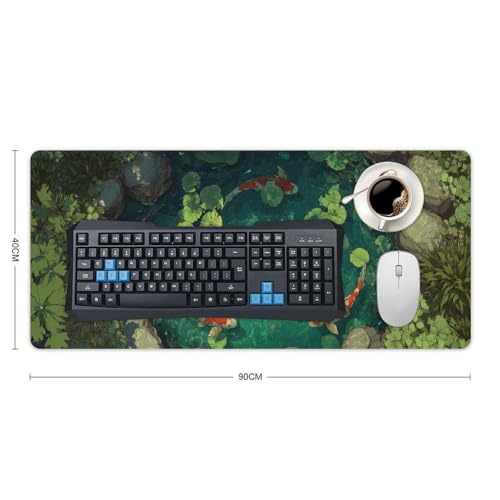 Alfombrilla de ratón Koi para juegos y oficina con base antideslizante 3XL 4