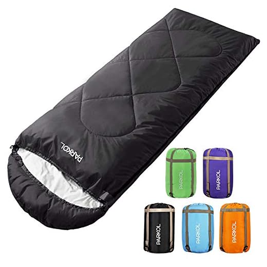PARKOL Sleeping Bag for Adults & Kids - 3 Seasons Warm Cool Weather Waterproof, Lightweight, Portable, Camping Gear Equipment for Outdoor, Hiking, Backpacking