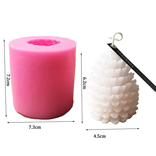 3D Pine Cone Candle Mold Christmas Silicone Candle Mold Beeswax Pinecone Candle Making Mould For Fondant, Gum Paste, Chocolate, Pink #TOP1