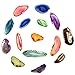 Set of 12 (TWELVE) Multi Colored Agate Slices Beverly Oaks Exclusive in Blue Velvet Bag with Certificate of Authenticity