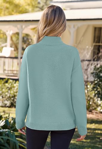 Image of MEROKEETY Women's Turtleneck Long Sleeve Sweater 2025 Fall Cozy Knit Loose Casual Trendy Pullover Tops Winter Clothes