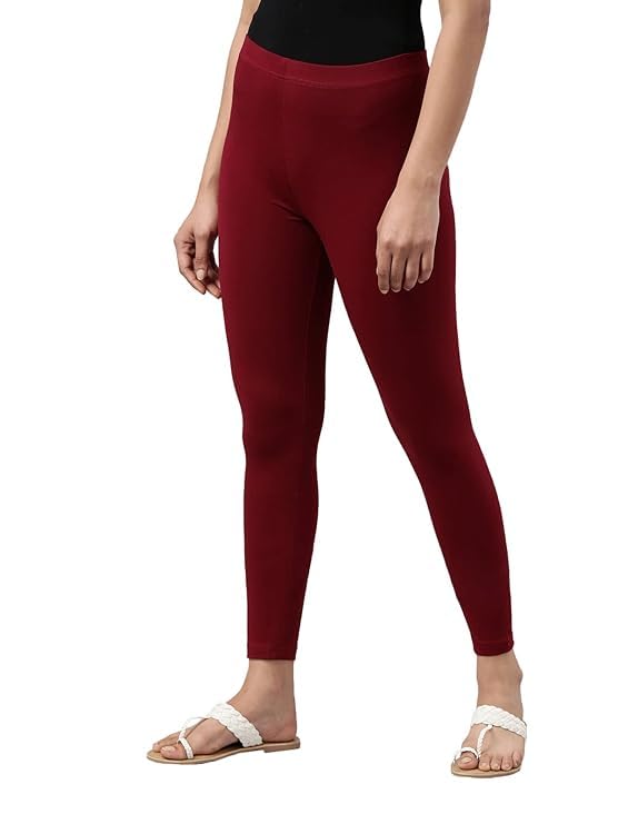 Image of Women Cotton Solid Belt Ankle Length Legging Four Way Lycra Leggings