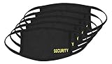 Security Face Mask - Made in the USA (Black with Gold ID (5 Pack))