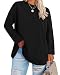 Fisoew Damen Große Größen Langarmshirt Rundhals,Schwarz,5XL