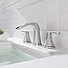 PARLOS Waterfall Widespread Bathroom Faucet Two Handles with Metal Pop Up Drain & cUPC Faucet Supply Lines, Doris (Brushed Nickel)