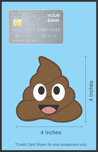Image of StickerTalk Smiling Face Poop Emoji Vinyl Sticker, 4 inches x 4 inches