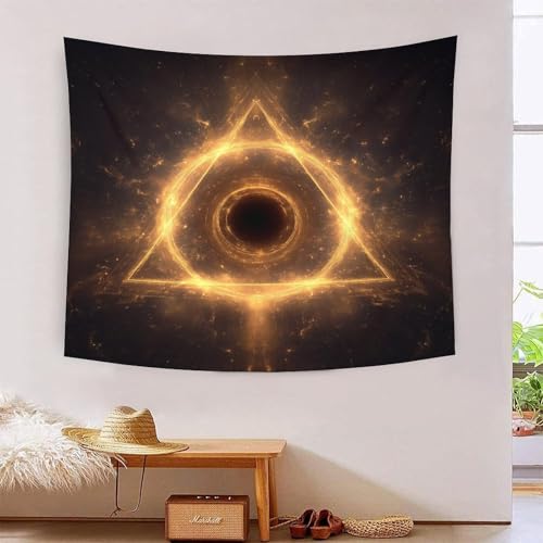 Tapisserie murale 180x230 MJFCoin effet 3D triangles pour dortoir