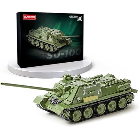 BOOLAKOS Su-100 Tank Building Block Sets,WW2 Military Tank Building Blocks for Adults, Collectible Army Model to Build and Display, Gift Ideal for Military Fans(1701 Pcs) Cover