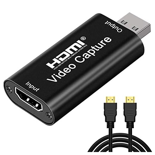 EasyULT HDMI a USB 2.0 Convertidor Video Audio, Capturadora de Video HDMI para Juegos, Transmisión de Video en Tiempo Real, Sala de Conferencias, Grabación de Video (Negro)