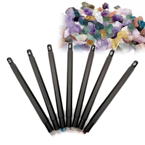 PODEC 7 Pcs Mohs Hardness Test Kit, 3-9 Scratch Tester Hardness Test Pen with Storage Box, Industrial Mineral Identification Kit for Industrial Mineral Identification Gem Jade Jewelry