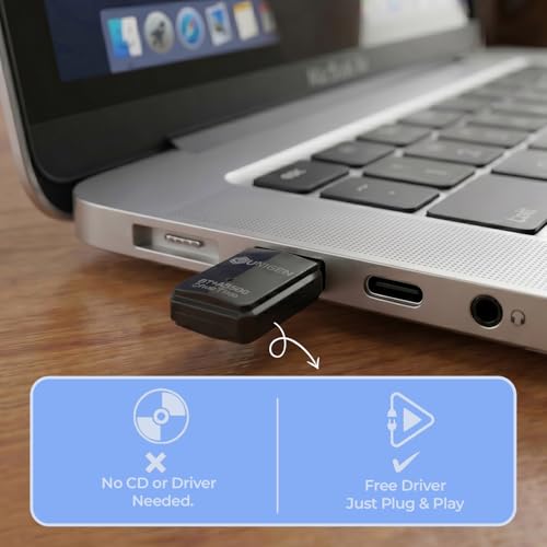 Image of UNIGEN 600Mbps Dual Band WiFi USB Adapter + Bluetooth 5.4 | 2.4GHz & 5.8GHz Wireless WiFi Dongle 5g | Compatible with Windows 7 /10 /11 | Compact Mini USB WiFi Receiver