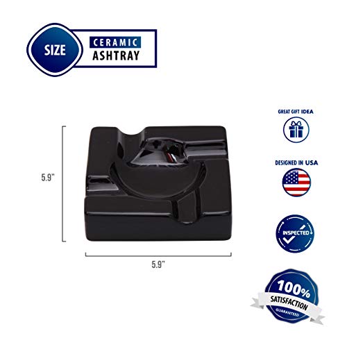 Duido Ceramic Ashtray Black - 5.9 inches and 8.5 inches (5.9 Inches) - Image 4