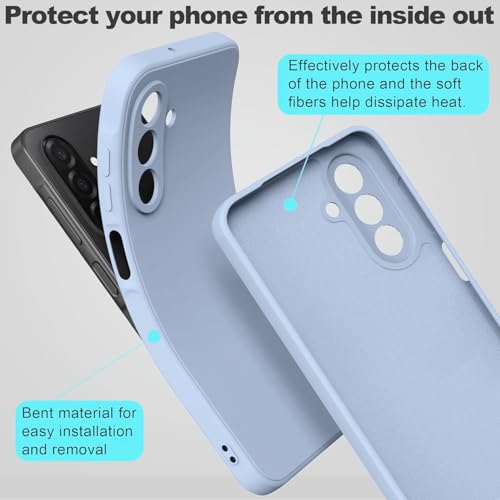 Image of DIZORO Microfiber Candy Case for Samsung A26 5G Smooth Touch Cushion Liquid Soft Silicone Gel Rubber Phone Cases Non-Slip Full Body Protective Shockproof Back Cover (Carolina), Blue