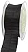 May Arts 1-1/2-Inch Wide Ribbon, Black Satin Pleats