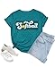 Softball Shirts for Women Softball Mom Shirt Funny Sport Mama Letter Printed Graphic Tee Game Day Sports Fan Gift Tops Blue