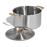 Total Diameter: 10.75” | Cooking Surface Diameter: 9.75” | Height (with handles): 5.5” | Depth: 5.5” | Length (with handles): 14.5” Essential for Every Kitchen - The Made In Stainless Clad Stock Pot is a must-have kitchen tool, offering maximum heat ...