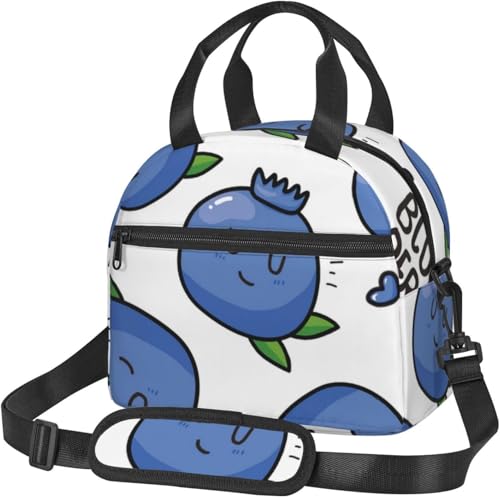 おしゃれ保温バッグ ブルーベリー 防水軽量男女兼用 通学 遠足 ピクニックバッグ ピクニック 遠足 アウトドア キャンプ 通勤・通学用 軽量 収納便利