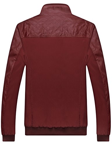 Tanming Men's Casual Slim Fit Lightweight Zip Up Softshell Bomber Jacket (Small, Red) #TOP1