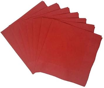 Red Solid Color Paper Disposable Luncheon Napkins 25