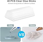 Hot Glue Gun with 40 Sticks, Mini Glue Guns and Sticks Set with Carrying Case, Hot Melt Glue Gun for School Crafts DIY Arts, Quick Home Repairs and Festival Decorations