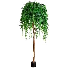 Nearly Natural 7ft Willow Tree Faux Plant, Realistic Indoor Artificial Tree, Home Office Decor