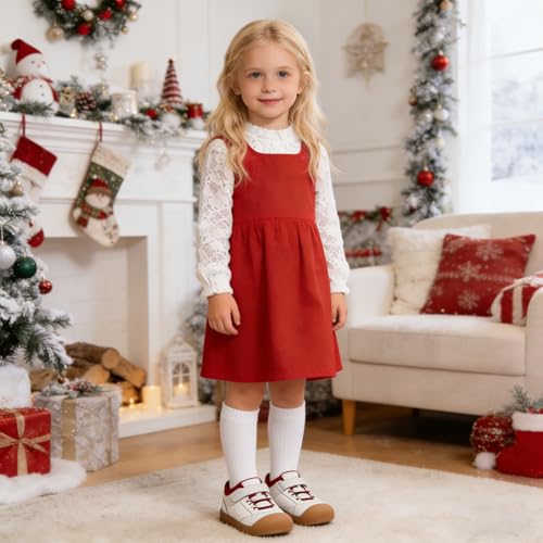 Image of Balabala Girls Boys Toddler Sneakers Wide Toe Box Walking Shoes | Unisex Kids Sneakers with hook-and-loop straps, non-slip soles, soft heel cushion, and flexible support for play