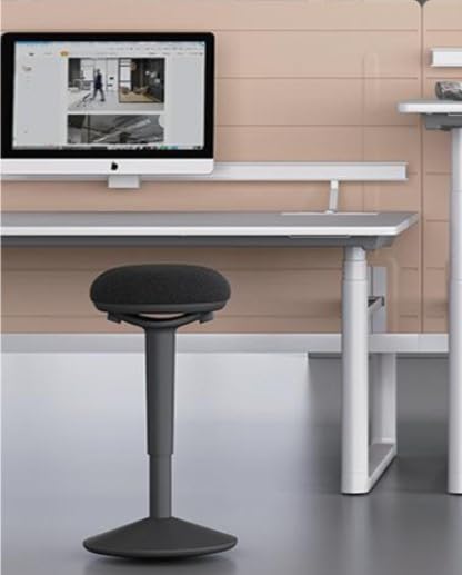 Image of Kore Design Wobble Stool for Standing Desks, Ergonomic Wobble Chair for Adults /Kids, Perfect for Classroom Seating, Round Curved Seat for Active Sitting Vanity Desk Stool for Home /Office Use, Blue