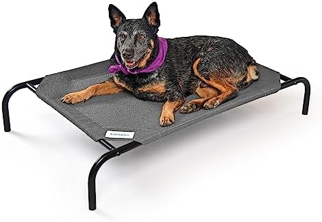 Coolaroo The Original Cooling Elevated Dog Bed, Indoor and Outdoor, Medium, Gunmetal