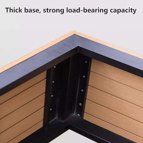 Durable Weatherproof Outdoor Garden Bench, 47.24in Heavy-Duty Steel Slatted Seat, Maintenance-Free Seating for Parks, Plazas, Communities, Public Spaces