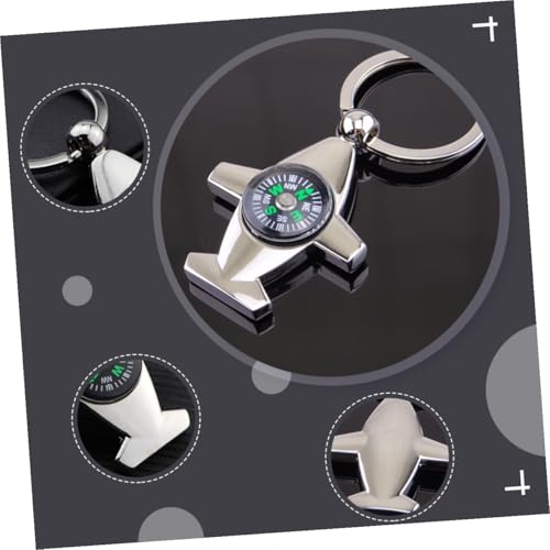 Set de 3 brújulas con llavero de aleación de zinc miniatura 5