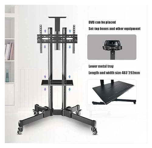 Soporte móvil para TV con ruedas y ajuste de altura miniatura 6
