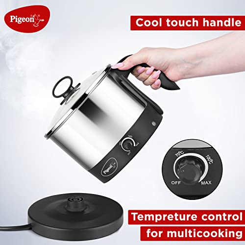 Kessel Multipurpose Kettle (12173) 1.2 litres with Stainless Steel Body, used for boiling Water and milk, Tea, Coffee, Oats, Noodles, Soup etc. 600 Watt (Black & Silver) — photo 5