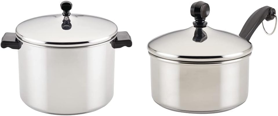 Farberware Classic Stainless Steel 6-Quart Stockpot with Lid, Stainless Steel Pot with Lid, Silver