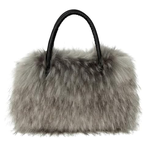 Furry Tote Bag for Women Fuzzy Faux Fur Large Tote Handbag Cute Soft Fluffy Purse Ladies Satchel Cover