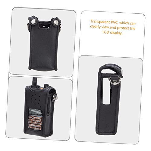 Generic 5Pcs Protetor Caso Titular Couro Compatível Bf-Heavy Coldre Coldre Rádio Intercomunicador Co