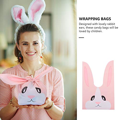 Hemoton sacos de presente de Páscoa, 50 peças, sacos de presente de coelho, sacos de brinde de festa