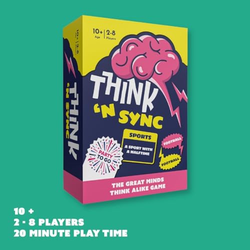 Gamewright - Think \'N Sync - Fast-Paced Party Card Game for Families & Friends, Ages 10+, 3-8 Players