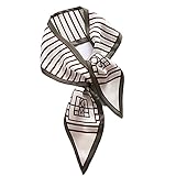 Bufanda de Seda Mujer, Bufanda Protectora Solar Multifuncional, Bufanda Protectora De Cuello, Turbante Estampado, Corbata De Mujer, Cinturón, Bufanda Decorativa Retro (Línea Geométrica) 90 *