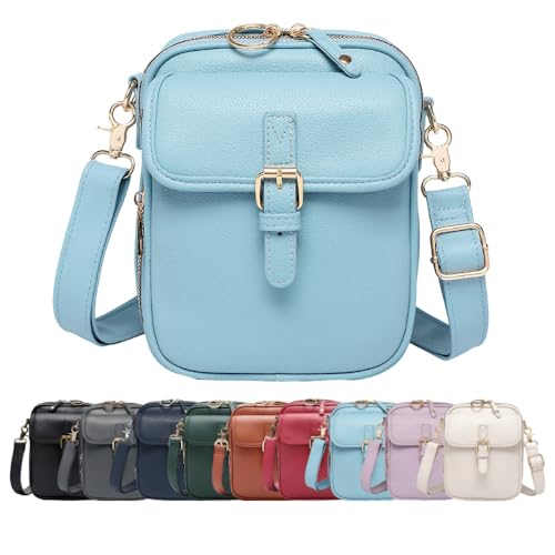 Crossbody Leather Bag for Women, Adjustable Strap Vintage Anti Theft Messenger Bag with 10 Card Slots2