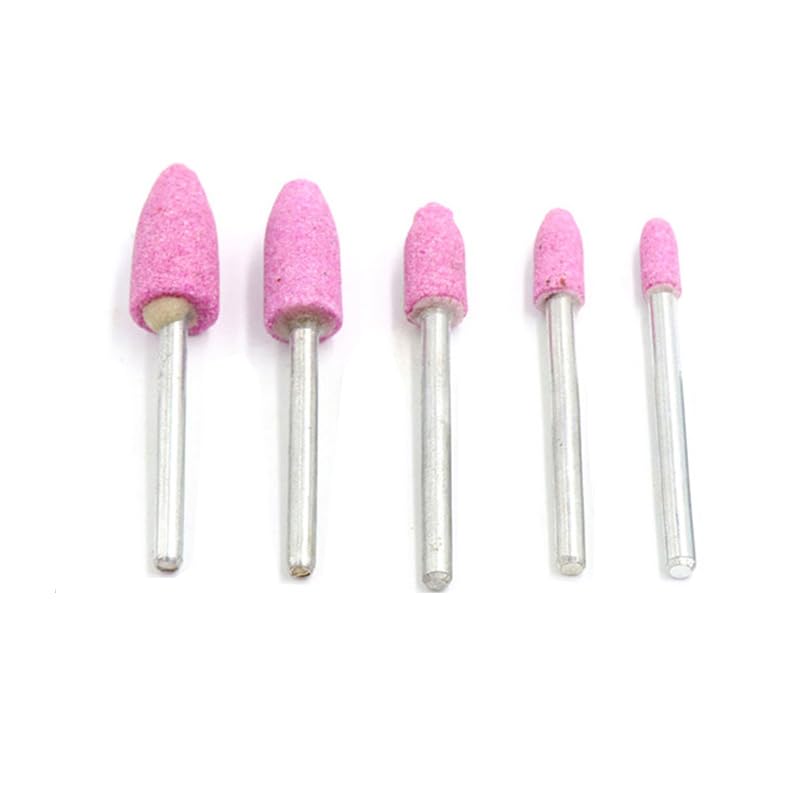 50 Pieces Shank Mounted Stone Heads 4mm-10mm Abrasive Mounted Stone Grinding Wheel Head Polishing Point Stone Heads Bullet Shape