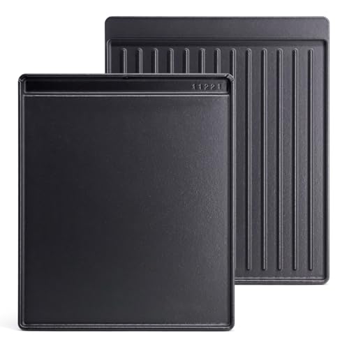 Criditpid Grill Replacement Parts for Broil King Crown & Signet Series, 15” x 12.8” 2-in-1 Reversible Pre-Seasoned Cast Iron Cooking Griddle for Gas Stove, Electric, Charcoal, Propane, Gas Grill by Criditpid - Used condition - US$37.79