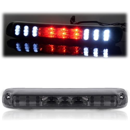 G-PLUS Rear LED Third Brake Light Compatible With 1999-2006 Chevy Silverado/GMC Sierra 1500 2500 3500,3RD Cargo LED Tail Stop Lamps Chrome Housing Smoky Lens