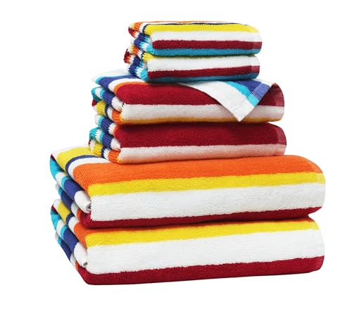 LuxClub 6-Piece Kids Cotton Bath Towel Set, 28x54 Inches