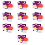 Philips Joy Vision Coral Rush 0.5W LED Night Lamp | Soft White Glow | Energy Efficient | Plug-in Prong Design | Ideal for Bedroom, Kids Room & Hallway (Red, Pack of 10)