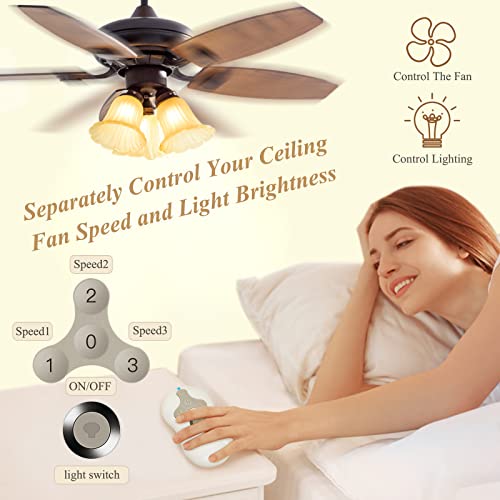 Hunter Fan Remote Control Replacement, Universal Ceiling Fan Remote Control Kit For Hunter Harbor Breeze Hampton Bay, 3-Speed Control Fans With Dimmer, Suitable For Hunter 99122 99123 99600 #TOP1