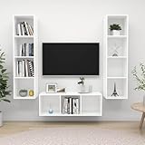 & Montage : comprend 1 meuble TV de 107 cm de haut et 2 x 142,5 cm de hauteur. Les instructions illustrées (français non garanti) vous guident étape par étape vers le meuble bas fini - Matériel de montage assorti inclus.