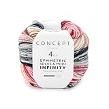Katia Concept Symmetric Socks & More Infinity 4ply, Sockenwolle mit Farbverlauf, Strumpfwolle 4-fach, Sockengarn 4-fädig, 75% Wolle (Merino mulesingfrei), 25% Polyamid (90)